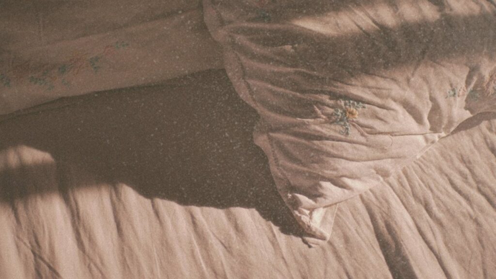 Morning light on bed sheets